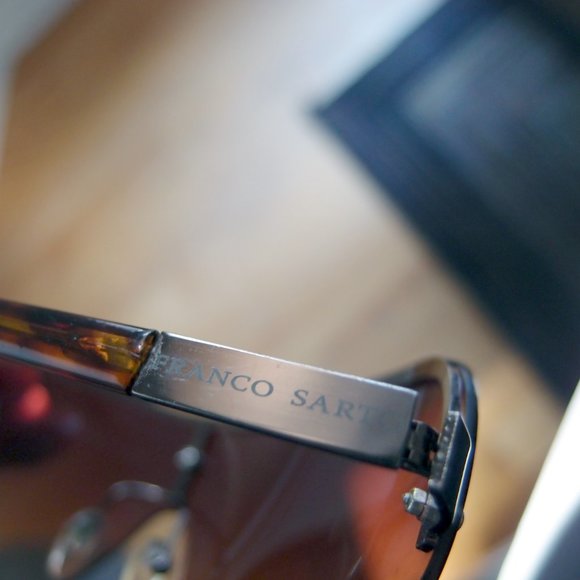 FRANCO SARTO GRADIET BROWN SHIELD AVIATOR SUNGLASSES - Picture 3 of 5